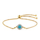 Pulseira de Prata com Banho de Ouro com Turquesa Bela Adormecida e Topázio Branco