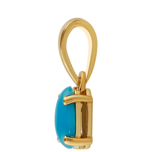 Pendente de Prata com Banho de Ouro com Turquesa Bela Adormecida