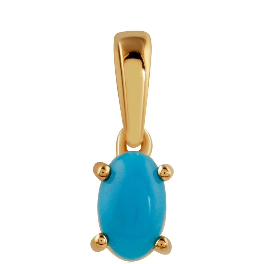 Pendente de Prata com Banho de Ouro com Turquesa Bela Adormecida 1 