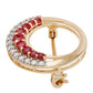 Alfinete de Ouro com Rubi de Madagáscar e Zircão Branco  Contraste: Cruz missionária