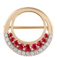 Alfinete de Ouro com Rubi de Madagáscar e Zircão Branco  Contraste: Cruz missionária