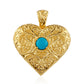 Pendente de Prata com Banho de Ouro com Turquesa Bela Adormecida  Contraste: Cabeca de Veado (800)
