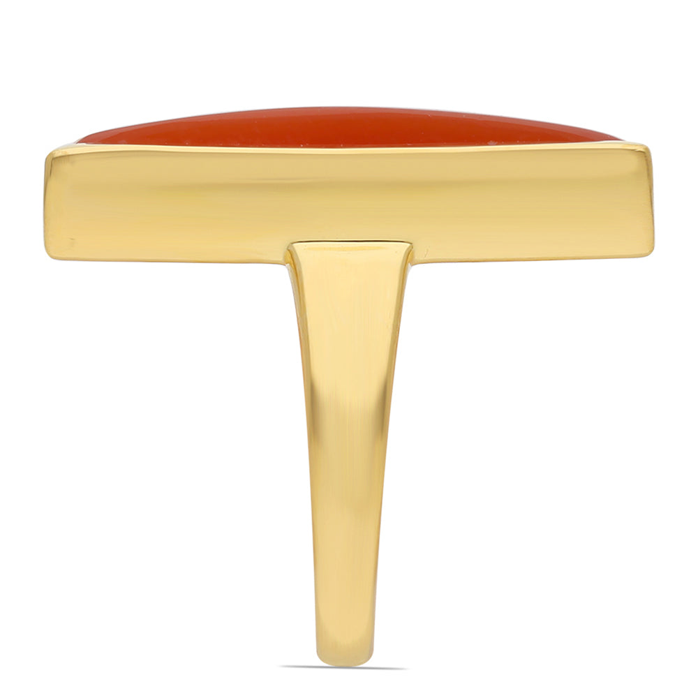 Anel de Prata com Banho de Ouro com Ónix Vermelho  Contraste: Cabeca de Veado (800) 4 