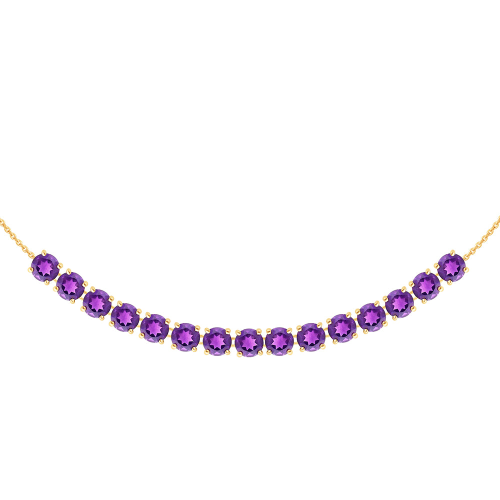 Colar de Prata com Banho de Ouro com Ametista de Marrocos  Contraste: Cabeca de Veado (800) 2 