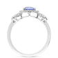 Anel de Prata com Tanzanite e Topázio Branco