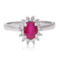 Anel de Prata com Rubi de Madagáscar e Topázio Branco