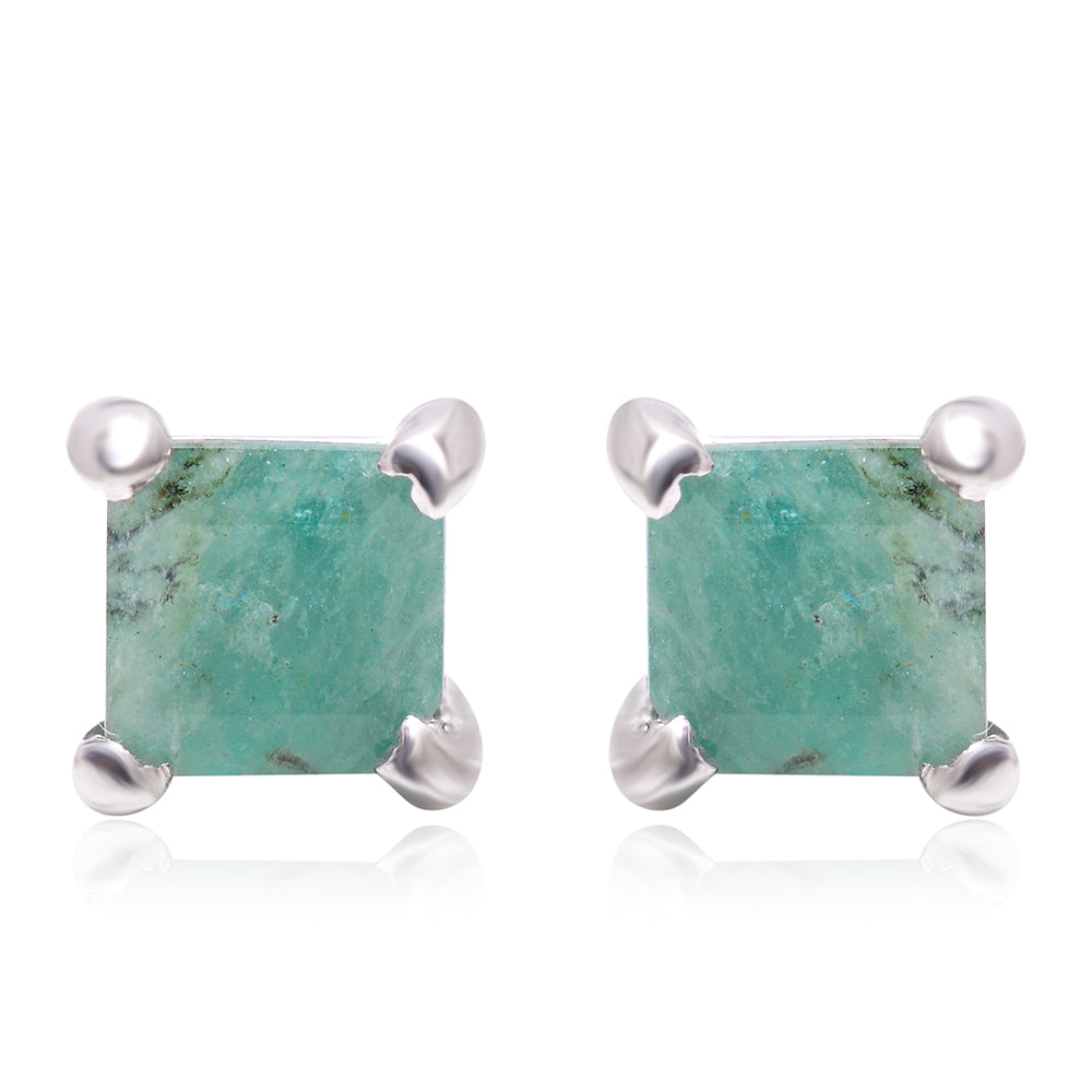 Brincos de Prata com Esmeralda do Brasil 1 