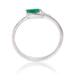 Anel de Prata com Esmeralda do Brasil e Topázio Branco