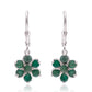 Brincos de Prata com Esmeralda do Brasil