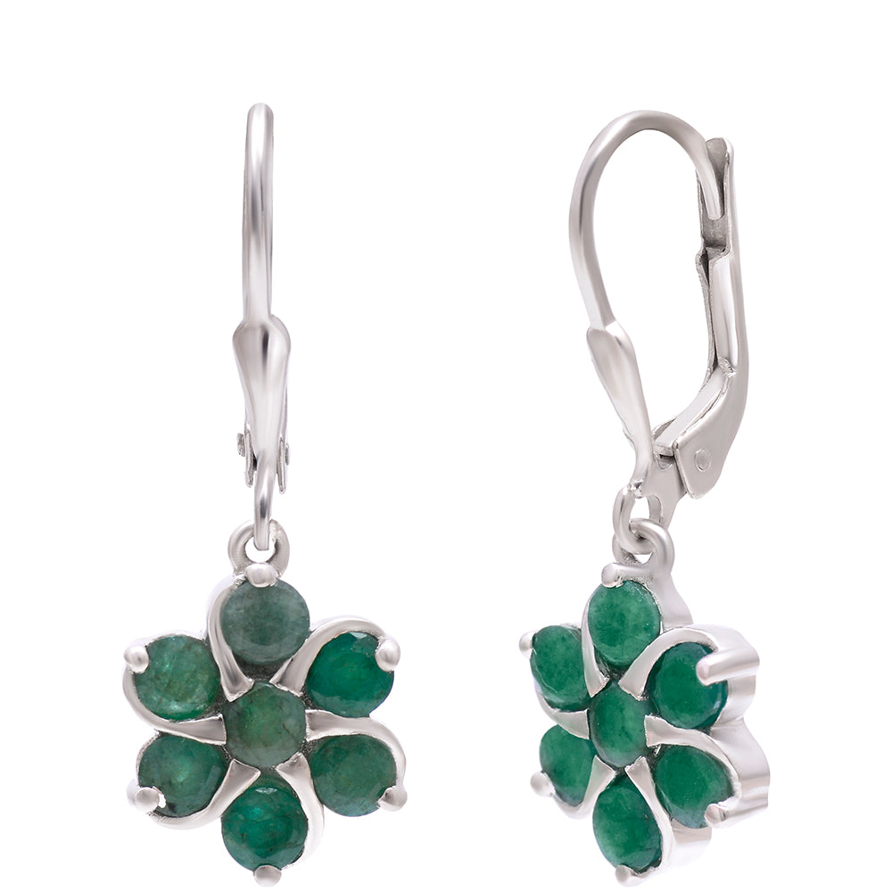 Brincos de Prata com Esmeralda do Brasil 1 