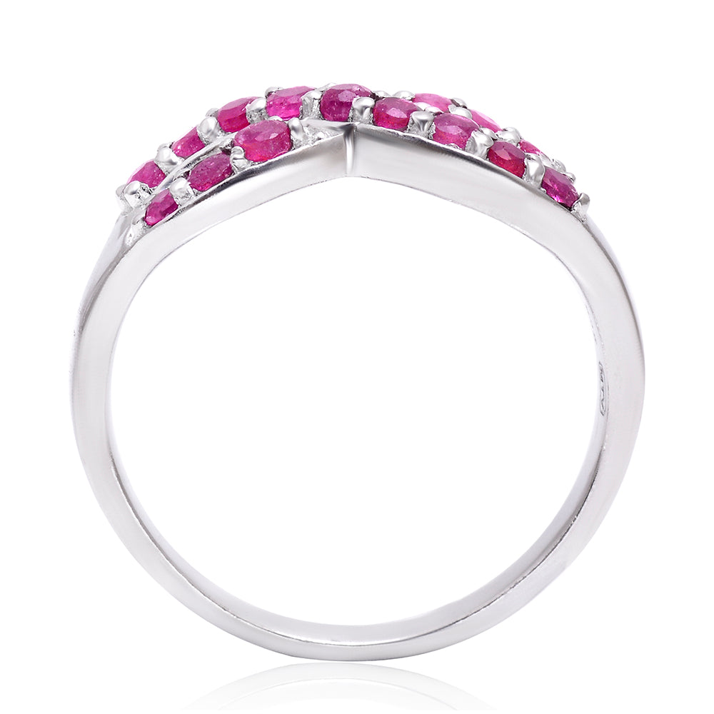 Anel de Prata com Rubi de Madagáscar