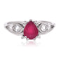 Anel de Prata com Rubi de Madagáscar e Topázio Branco  Contraste: Cabeca de Veado (800)