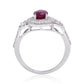 Anel de Prata com Rubi de Madagáscar e Topázio Branco  Contraste: Cabeca de Veado (800)