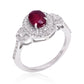 Anel de Prata com Rubi de Madagáscar e Topázio Branco  Contraste: Cabeca de Veado (800)