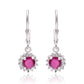 Brincos de Prata com Rubi de Madagáscar e Topázio Branco