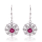 Brincos de Prata com Rubi de Madagáscar e Topázio Branco