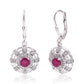 Brincos de Prata com Rubi de Madagáscar e Topázio Branco