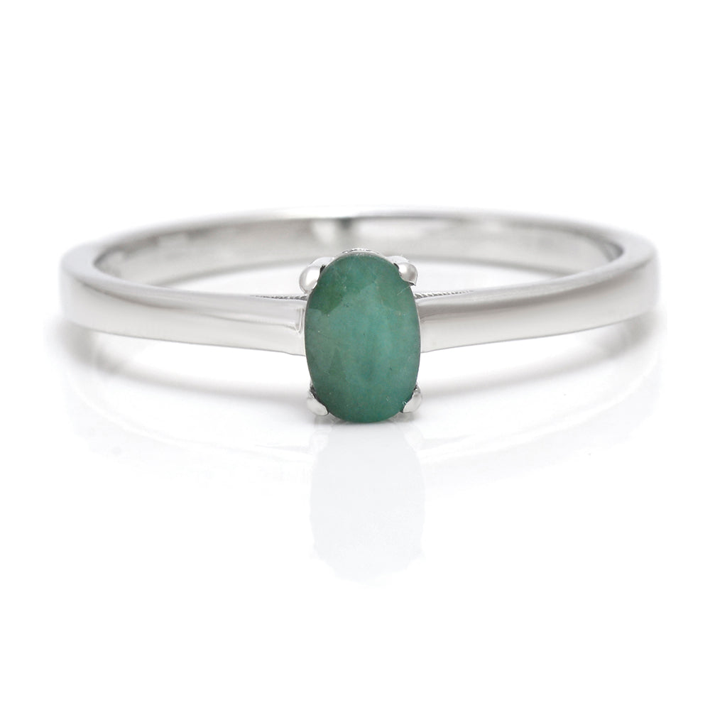 Anel de Prata com Esmeralda do Brasil 1 