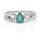 Anel de Prata com Esmeralda do Brasil e Topázio Branco