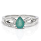 Anel de Prata com Esmeralda do Brasil e Topázio Branco