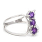 Anel de Prata com Banho de Ouro com Ametista de Marrocos