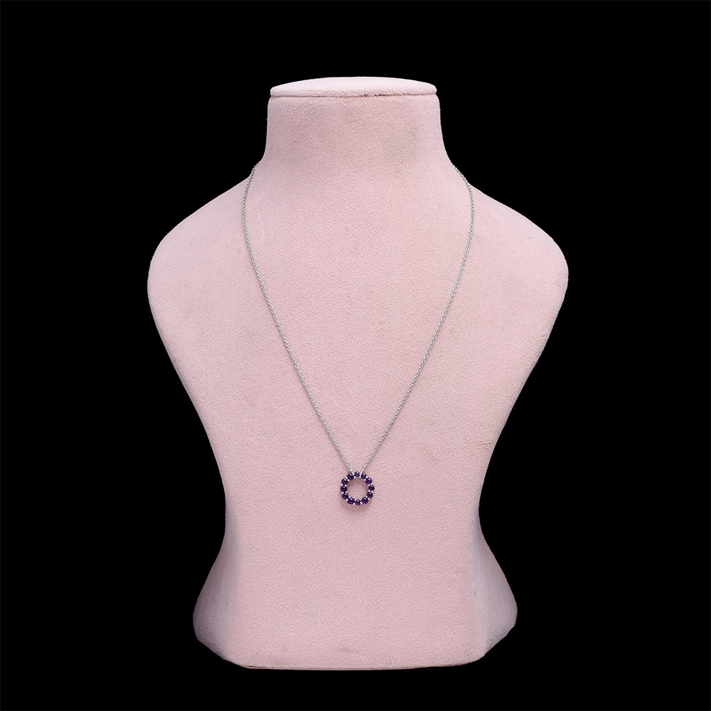 Pendente de Prata com Ametista de Marrocos  Contraste: Cabeca de Veado (800)