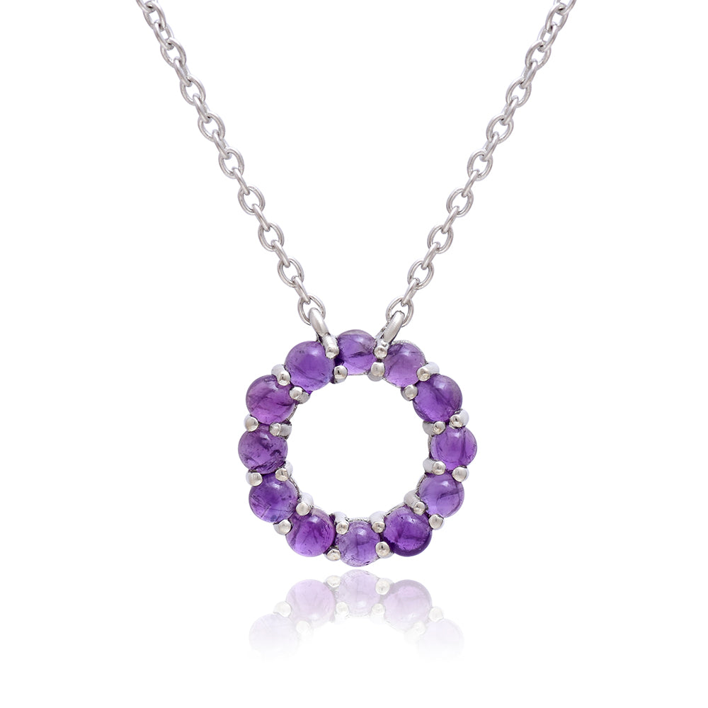 Pendente de Prata com Ametista de Marrocos  Contraste: Cabeca de Veado (800)