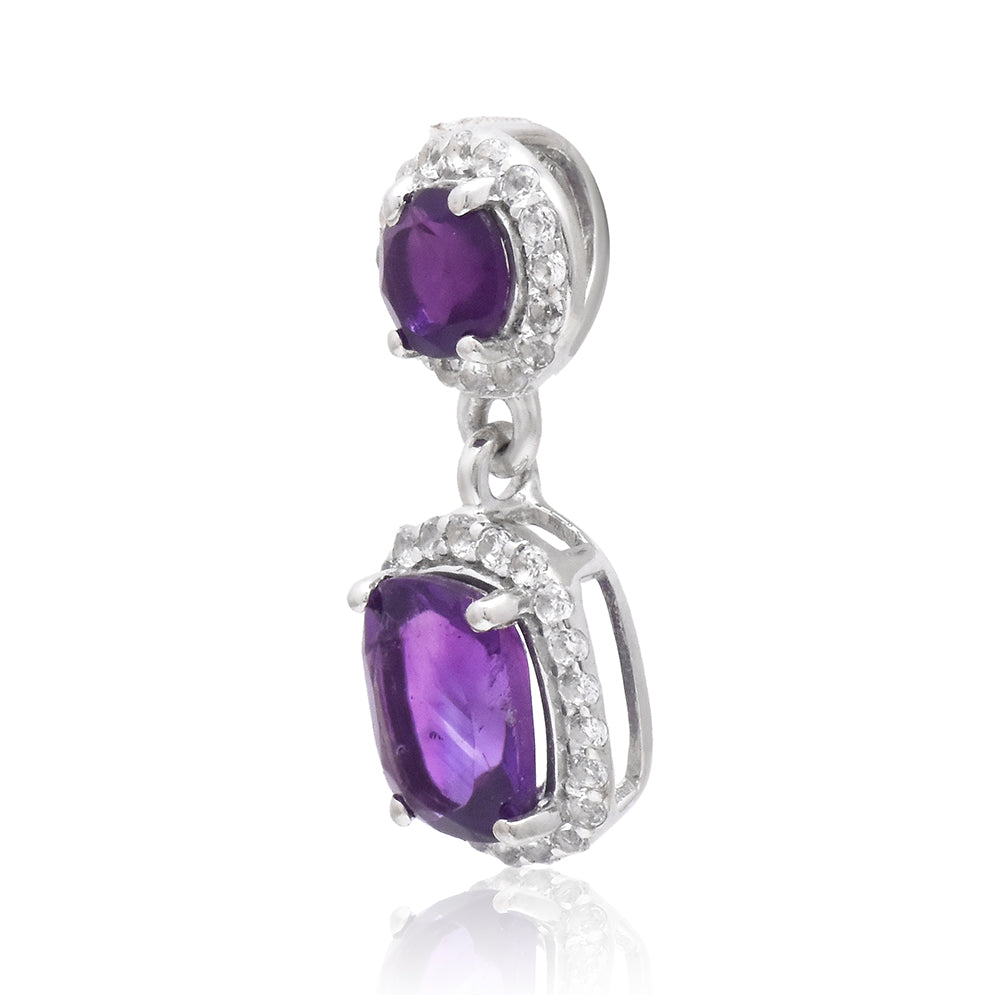Pendente de Prata com Ametista de Marrocos e Topázio Branco 3 