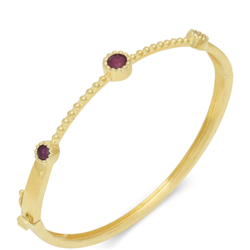 Pulseira de Prata com Banho de Ouro com Rubi de Madagáscar  Contraste: Cabeca de Veado (800)