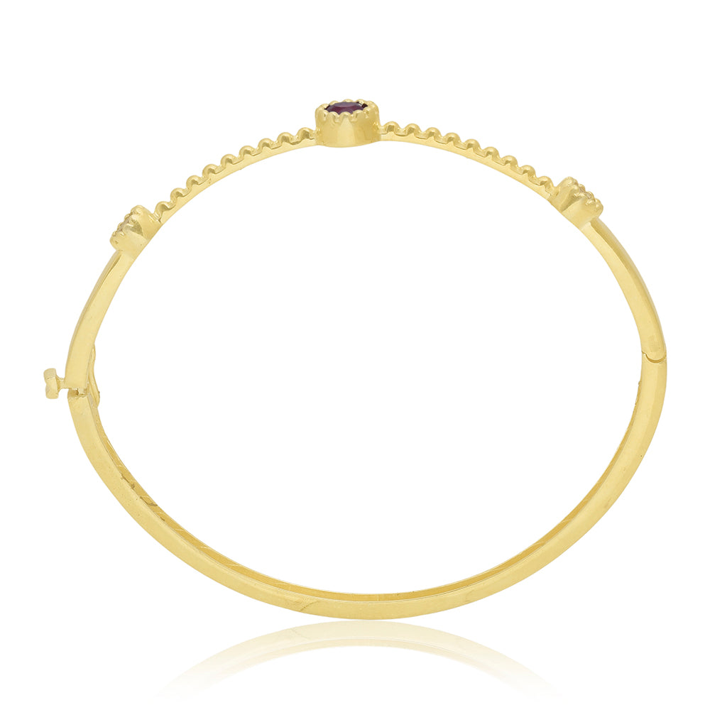 Pulseira de Prata com Banho de Ouro com Rubi de Madagáscar  Contraste: Cabeca de Veado (800)