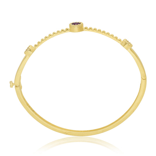 Pulseira de Prata com Banho de Ouro com Rubi de Madagáscar  Contraste: Cabeca de Veado (800)