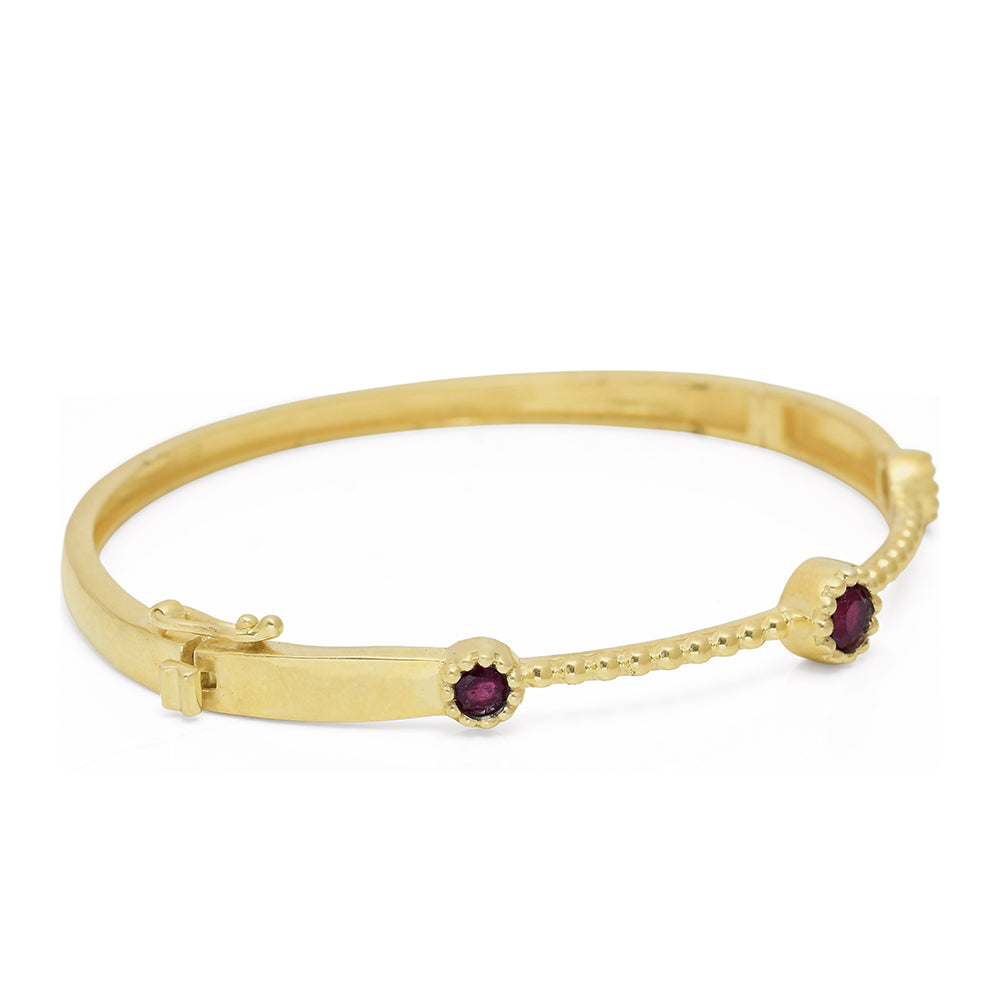 Pulseira de Prata com Banho de Ouro com Rubi de Madagáscar  Contraste: Cabeca de Veado (800) 4 