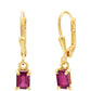 Brincos de Prata com Banho de Ouro com Rubi de Madagáscar