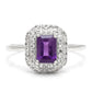 Anel de Prata com Ametista de Marrocos e Topázio Branco