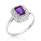 Anel de Prata com Ametista de Marrocos e Topázio Branco