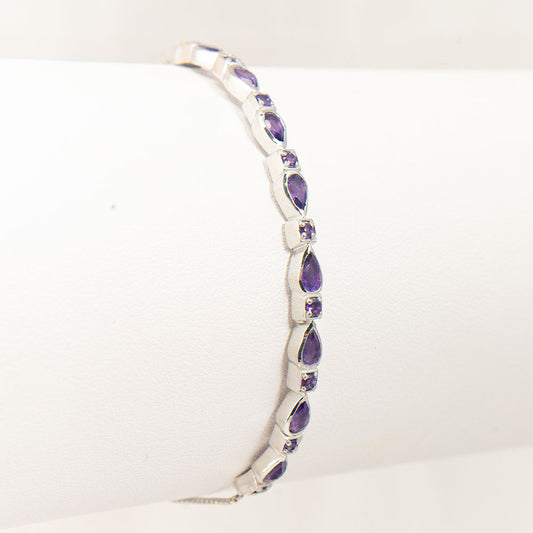 Pulseira de Prata com Ametista de Marrocos  Contraste: Cabeca de Veado (800)