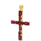 Cruz Pendente de Prata com Banho de Ouro com Rubi de Madagáscar