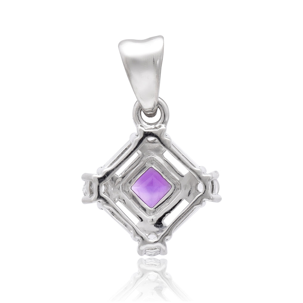 Pendente de Prata com Ametista de Marrocos e Topázio Branco 3 