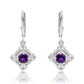 Brincos de Prata com Ametista de Marrocos e Topázio Branco