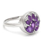Anel de Prata com Ametista de Marrocos e Topázio Branco