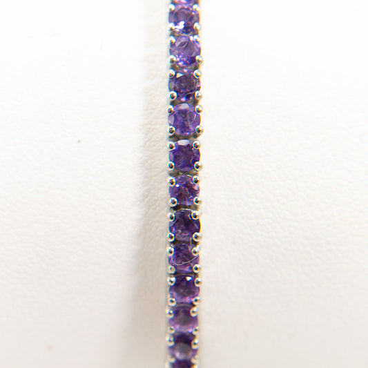 Pulseira de Prata com Ametista de Marrocos  Contraste: Cabeca de Veado (800)