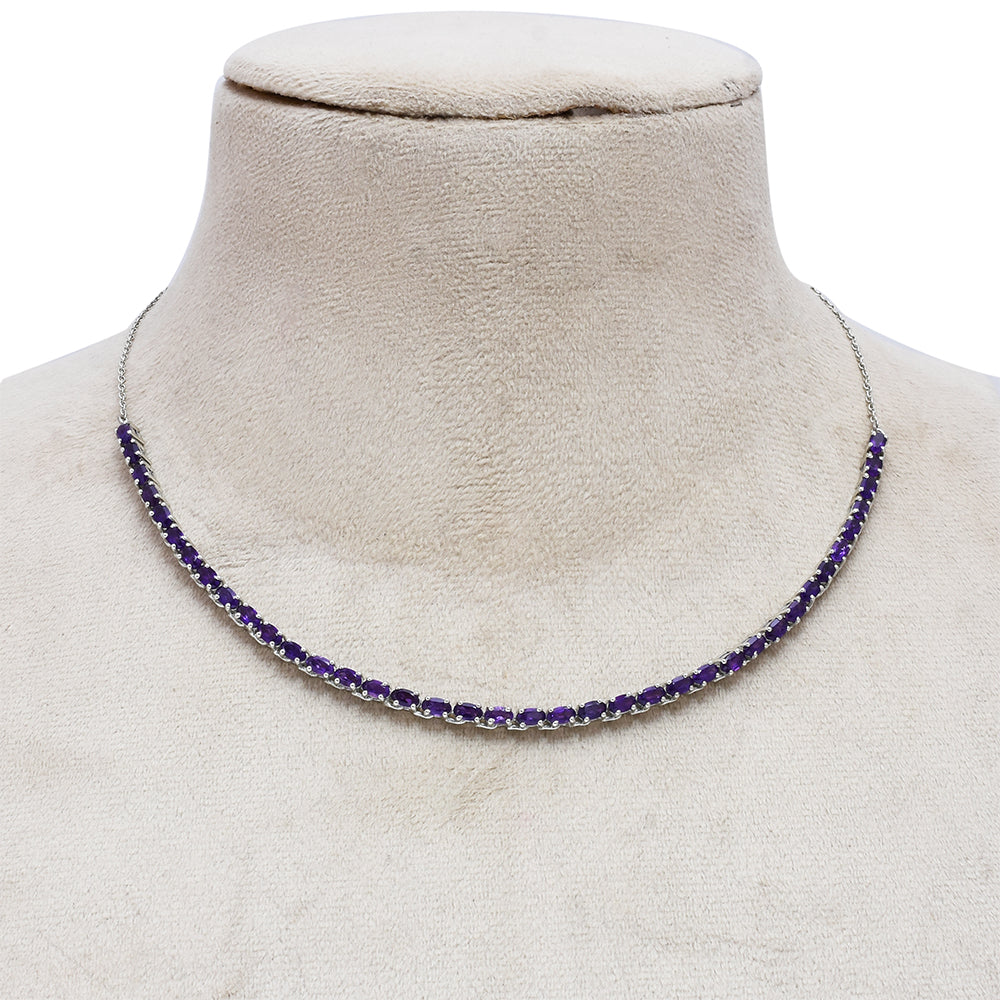 Colar de Prata com Ametista de Marrocos  Contraste: Cabeca de Veado (800)