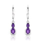 Brincos de Prata com Ametista de Marrocos