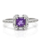 Anel de Prata com Ametista de Marrocos e Topázio Branco