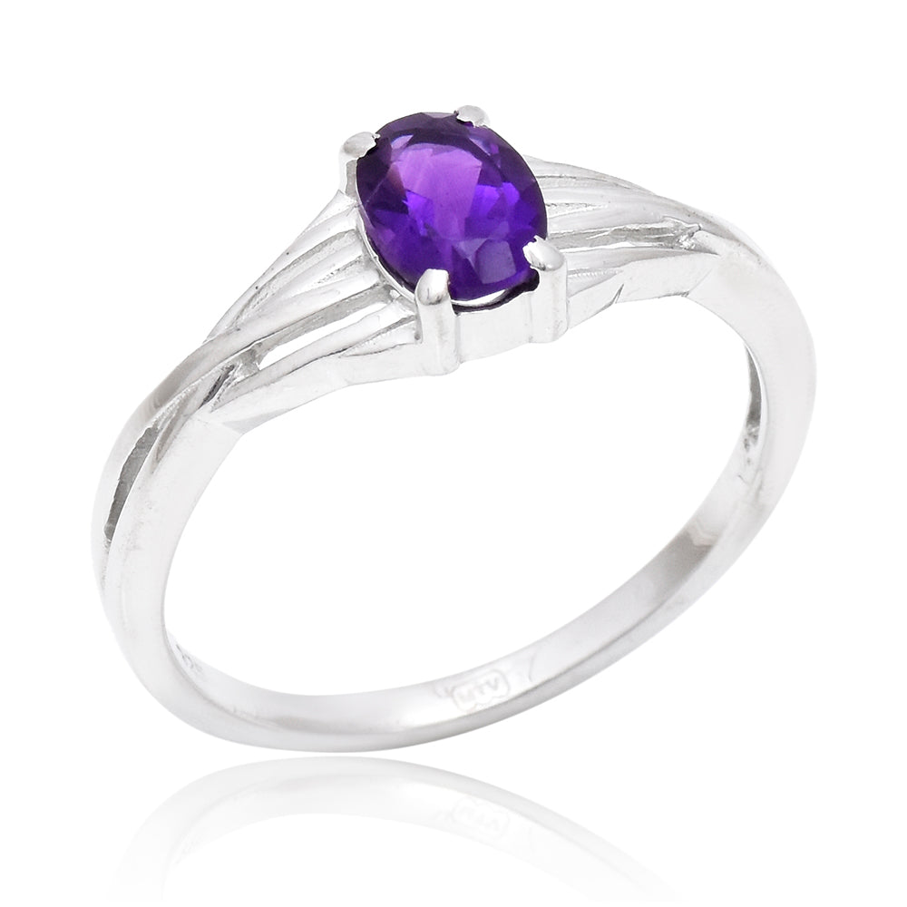 Anel de Prata com Ametista de Marrocos 1 