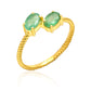 Anel de Prata com Banho de Ouro com Esmeralda do Brasil