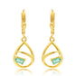 Brincos de Prata com Banho de Ouro com Esmeralda do Brasil