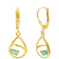Brincos de Prata com Banho de Ouro com Esmeralda do Brasil