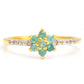 Anel de Prata com Banho de Ouro com Esmeralda do Brasil e Topázio Branco