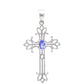 Cruz Pendente de Prata com Tanzanite AAA